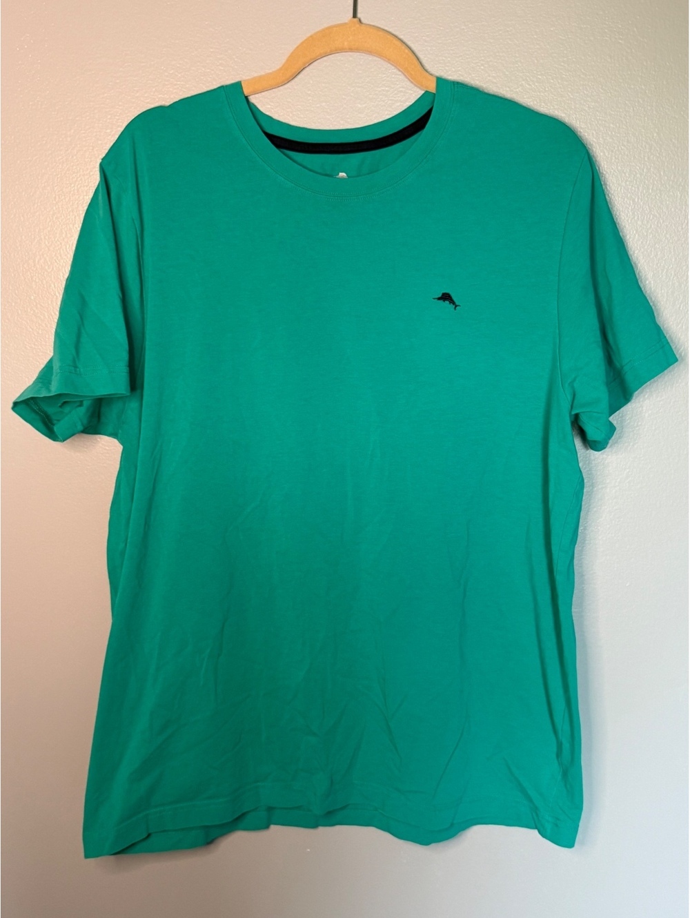 Tommy Bahama Men's Short Sleeve T-Shirt Large Turquoise Cotton Spandex
